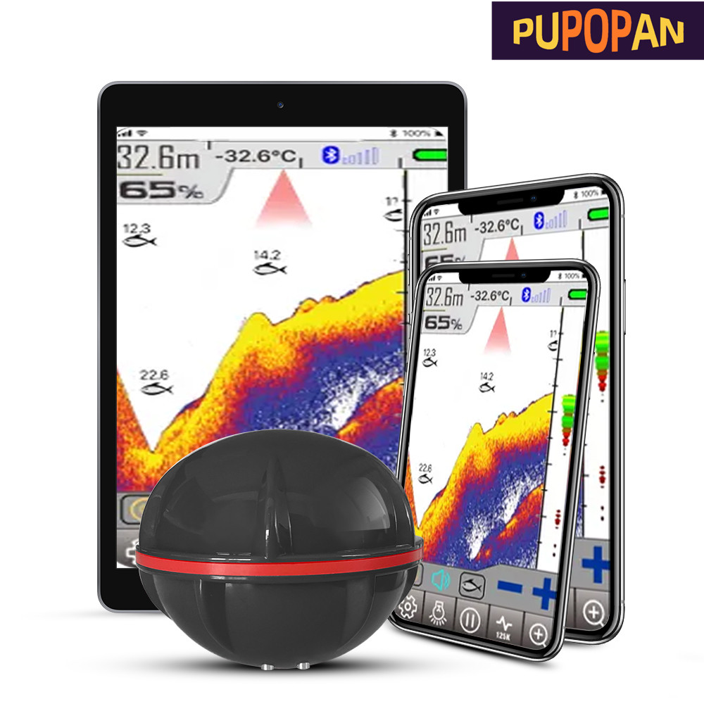Fishing Equipment In English - PuPoPan ไร้สายบลูทูธสมาร์ท SONAR Fish Finder 48