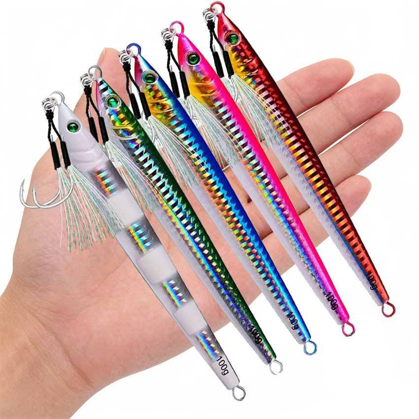 Jig Head Lure - โลหะหล่อ Jig Fishing Lure 5PC 60-100g
