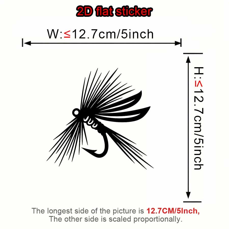 Fishing Equipment Fly - สติกเกอร์ตกปลาแบบเดี่ยว วัสดุไวนิล กันน้ำ สำหรับตกแต่งรถยนต์ มอเตอร์ไซค์ ปิดรอยขีดข่วน