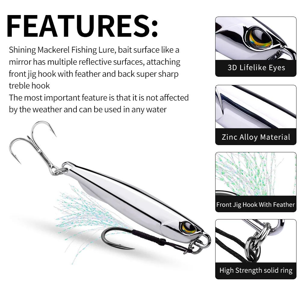 โลหะ Jig เหยื่อ 15g 20g 30g 40 - Jig Head Lure บทวิจารณ์และราคา